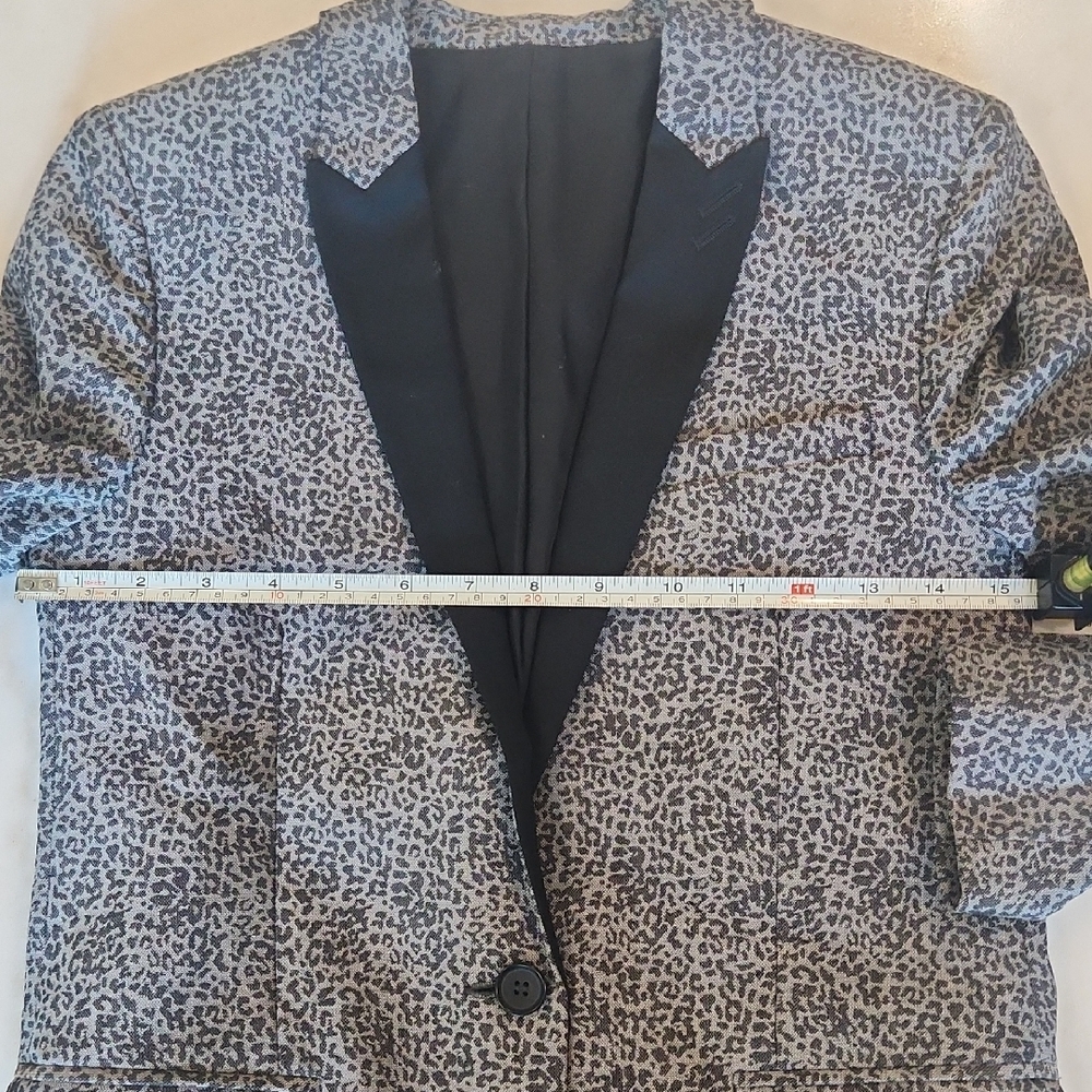 The Kooples Gray Leopard Blazer And Pant Set, Size 2 - Picture 8 of 14